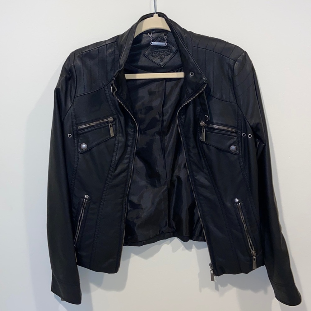 Medium Joujou black leather jacket never used